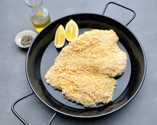 Panko Crumbed Garlic Butter Chicken Schnitzel $19.99/KG
