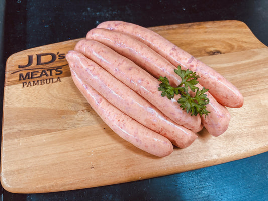Thin Beef Sausages $21.99/kg
